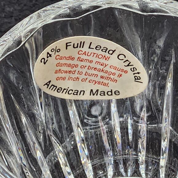 Crystal Votive Candle Holders Heavy Sparkles Prism 2.5” Tall Set of 2 - Picture 4 of 5